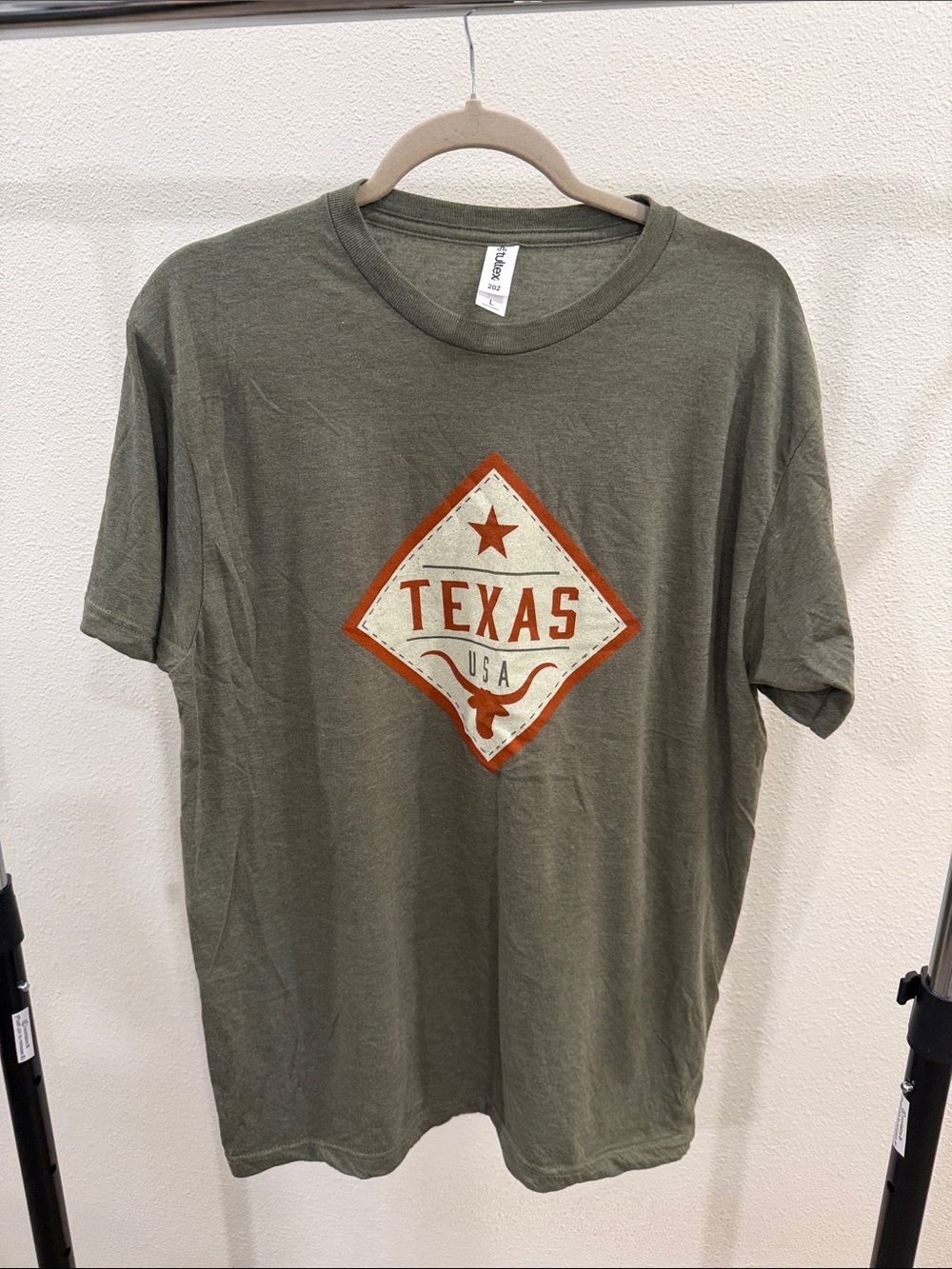 Tultex Olive Green Short-Sleeve Texas Graphic Tee